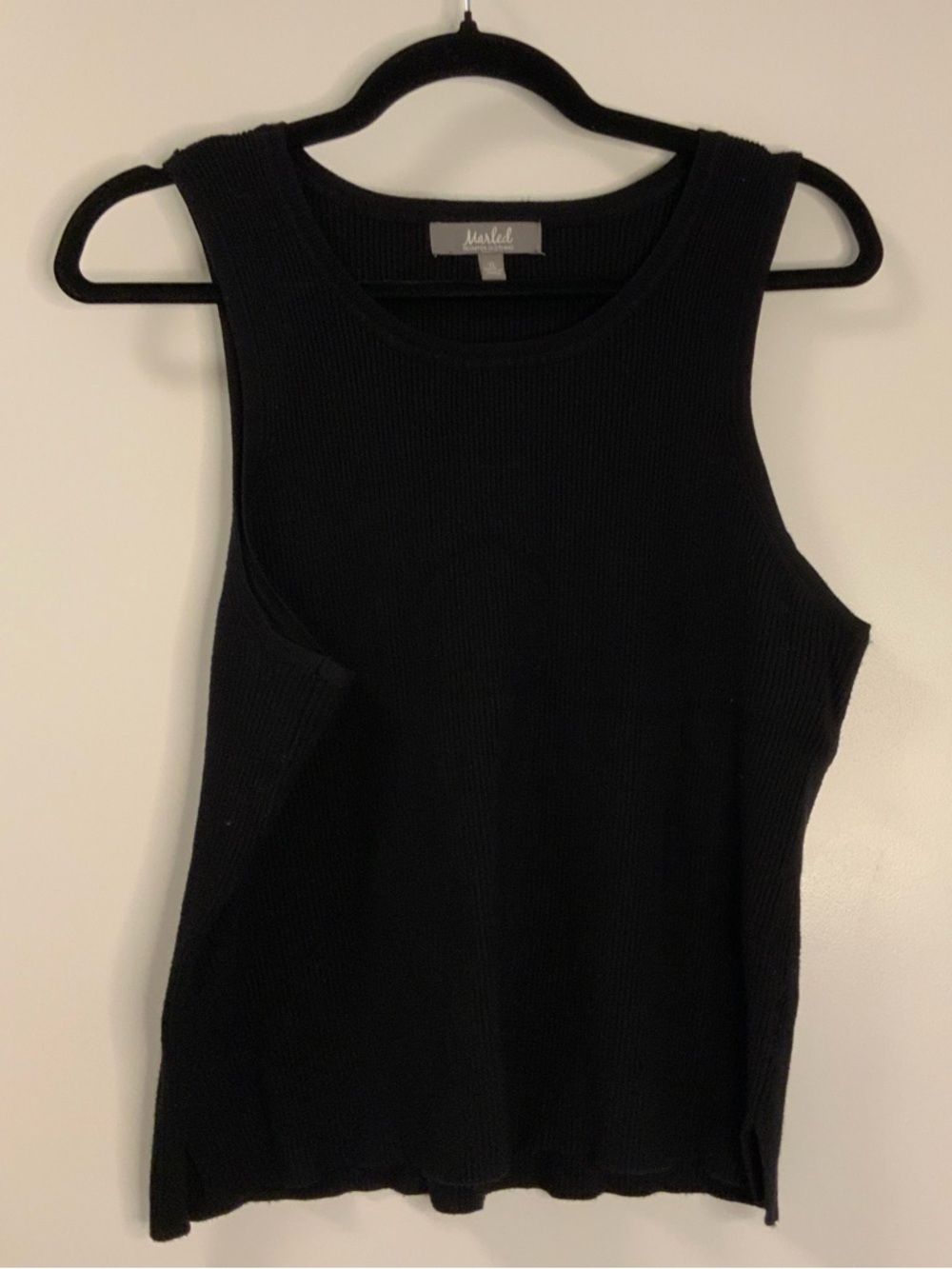 Sleeveless Ribbed Tank Top — Black by Misael